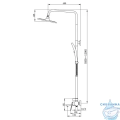 Душевая система Azario Lursy 250 1 режим AZ-K2349B (черный матовый)