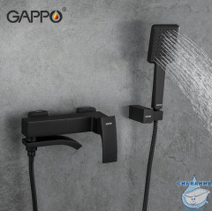 Смеситель для ванны Gappo G3207-6 с аксессуарами ( черный матовый)