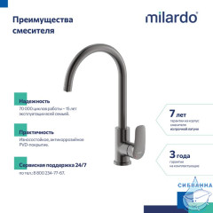 Смеситель для кухни с каналом для фильтрованной воды, графит,Rora,Mi,RORGMFJM05