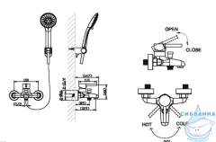 Cмеситель для ванны с душевым гарнитуром Bravat Slim F6332366CP-01-RUS (хром)