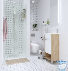 Тумба напольная 1Marka Lira 40Н с раковиной Lira 40 дуб сонома L