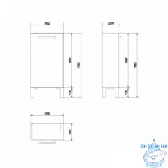 Тумба Cersanit Melar 40 белый с раковиной Cersanit Como 40