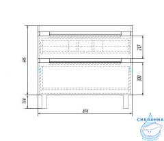 Тумба Dreja Grace Plus 90 с раковиной Grace 90 белый лак