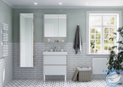 Шкаф-колонна Акватон Сканди 40 белый/дуб верона 1A253403SDB20