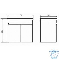 Тумба Comforty Осло 70 бетон светлыйс раковиной Comforty 70 00-00006118