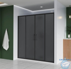 Дверь в нишу Veconi Эво 190 профиль графит, стекло тонированное E4-GR-190-12-C9