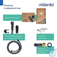 Встраиваемый смеситель с гигиеническим душем Milardo Лип LEASB00M08 (хром)
