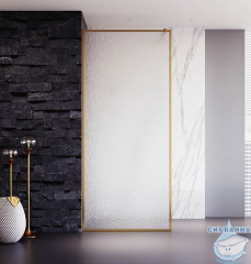 Walk-in Veconi Korato 70 профиль брашированное золото, стекло дождь KR81RG-70-06-C4