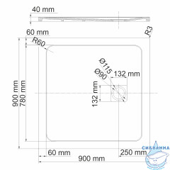 Поддон из литьевого мрамора WasserKRAFT Neime 90x90 19T03 