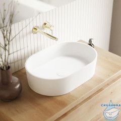 Умывальник WHITECROSS Emerald 55x37 (белый мат) иск. камень