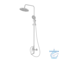 Смеситель для ванны с верхним душем, белый матовый, Dale, Milardo, DALWT3FM06