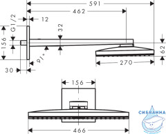 Верхний душ Hansgrohe Raindance Select 24003400