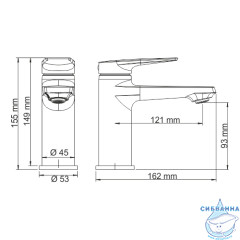 Смеситель для раковины Wasserkraft Wiese 8403 (без донного клапана) (черный матовый)