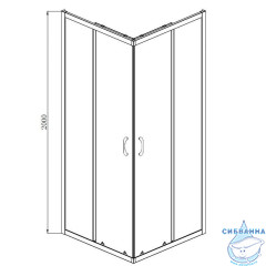 Душевое ограждение Azario Milton 100x100 профиль черный, стекло прозрачное AZ-ND1142 1000 Black (без поддона)