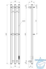 Полотенцесушитель электрический Санприз Дуэт 19х120  (белый матовый) (подключение универсальное)
