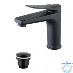 Смеситель для раковины Lemark Bronx LM3706BL (с донным клапаном) (черный матовый)