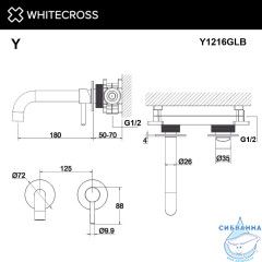 Смеситель для умывальника скрытого монтажа WHITECROSS Y Y1216GLB (брашированное золото)