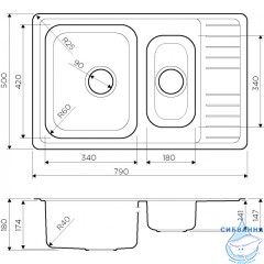 Кухонная мойка Omoikiri Sagami 79-2-IN 4993733