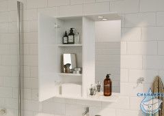 Шкаф-зеркало 1Marka Story 58 L У99309 белый глянец