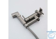 Встраиваемый смеситель с гигиеническим душем Aquatek Ника AQ1819BGM (оружейная сталь)