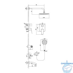  Душевая система Lemark Bronx 230 1 режим LM3722MW (белый матовый)