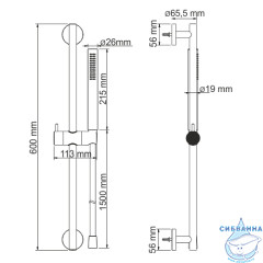 Душевой гарнитур Wasserkraft 1 режим A142 (хром)