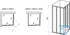 Боковая стенка с дверью Ravak Supernova ASRV3-90 198 профиль белый, стекло грапе
