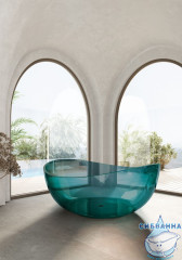 Ванна из полиэфирной смолы ABBER Kristall 150х150 AT9705Aquamarin бирюзовая