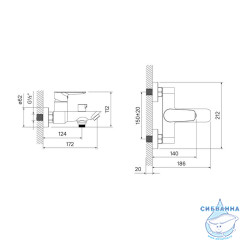 Смеситель для ванны, Cloud, IDDIS, CLOSB02i02WA