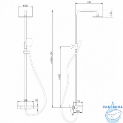 Душевая система Abber Thermostat  220 1 режим AF8516NG (никель)