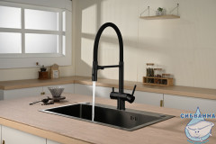 Смеситель для кухни Vincea  VKF-120MB (черный матовый)