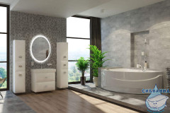 Акриловая ванна 1Marka Catania 150x105 L с каркасом