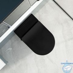 Унитаз подвесной Abber Bequem AC1108PMBс сиденьем Soft Close (микролифт) (черный матовый)