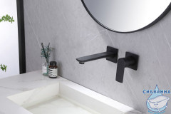 Смеситель для раковины встраиваемый Abber Weiss Insel AF8082W (хром/белый)