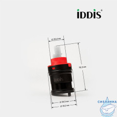 Картридж для смесителя, керамика, 35 мм, с ножками, прямая подводка, IDDIS, 999C35H2SM