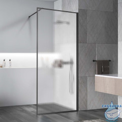 Walk-in Vincea Walk In HS 100 профиль вороненая сталь, стекло рифленое VSW-1HP100FLGM