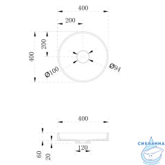 Раковина на столешницу 40 см ABBER Stein AS2604