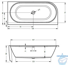Ванна акриловая Riho Desire Led 184x84 L