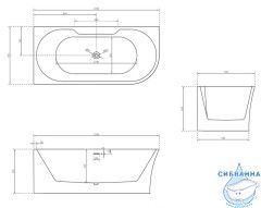 Акриловая ванна Abber AB9335-1.7 L 170x78