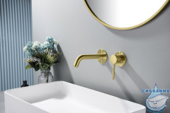 Смеситель для раковины встраиваемый Timo Saona 2372/17SM (золото матовое)