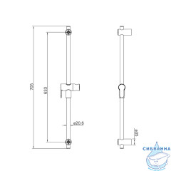 Штанга душевая 70 см Iddis Ray RAY70G0i17 (графит)