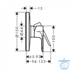 Смеситель для душа встраиваемый Hansgrohe Rebris S 72667670 (черный матовый)