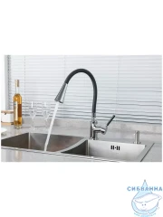 Смеситель кухни Frap F4044 (хром/черный)