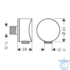 Шланговое подсоединение Hansgrohe 26453670 (черный матовый)