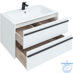 Тумба Aquanet Lino 80 253903 с раковиной Электра 80 белый матовый