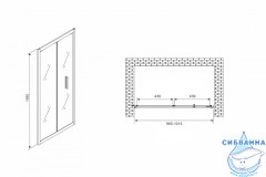 Дверь в нишу ABBER Sonnenstrand AG07100B 100x195 профиль черный, стекло прозрачное