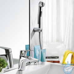 Смеситель для раковины Bravat Drop с гигиеническим душем F14898C-2 (без донного клапана)