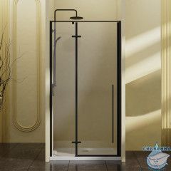 Дверь в нишу Vincea Слим-н 90 профиль черный, стекло прозрачное VDPH-5SN900CLB