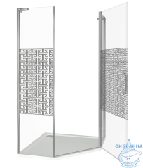 Душевое ограждение Bas Fantasy PNT-100-F-CH профиль хром, стекло прозрачное с рисунком (без поддона)