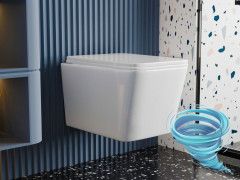 Унитаз подвесной безободковый Abber Rechteck  AC1201T с сиденьем Soft Close (микролифт) (белый)